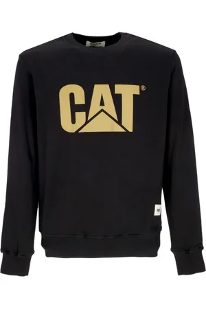 Caterpillar Sweatshirts & Hoodies, Heren, Zwart, S, Katoen, Zwarte Logo Crewneck Sweatshirt Stijlvol