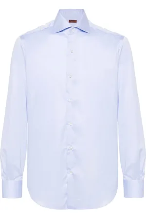 BARBA Overhemden, Heren, Blauw, 4Xl, Katoen, Italiaans katoenen overhemd