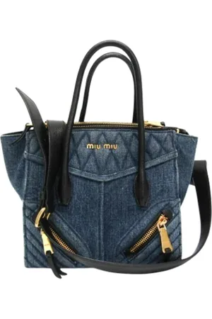 Miu Miu Pre-owned, Dames, Blauw, ONE Size, Denim, Pre-owned Denim handbags