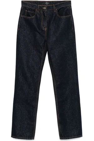 Etro Jeans, Dames, Blauw, W28, Denim, Blauwe denim broek met lurex details