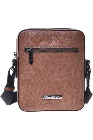 BALDININI Tassen, Heren, Bruin, ONE Size, Crossbody bag in tumbled leather