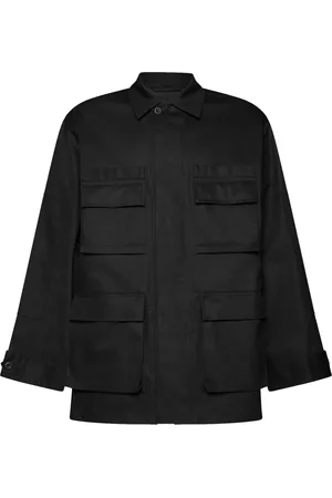 Balenciaga Jassen, Heren, Zwart, S, Katoen, Zwarte Cargo Shirt Jas Ss 23