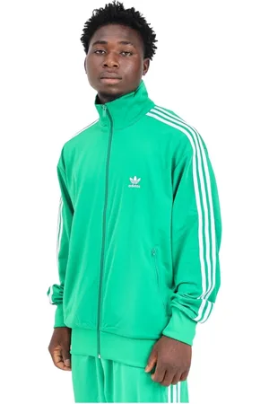 adidas Sweatshirts & Hoodies, Heren, Groen, S, Polyester, Groene Firebird Rits Sweater Mannen