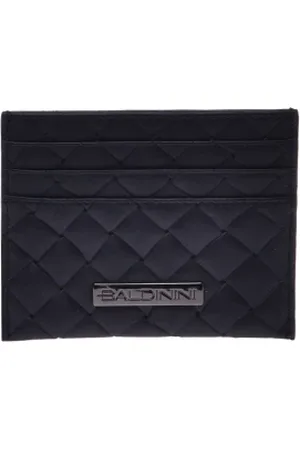BALDININI Accessoires, Heren, Zwart, ONE Size, Card holder in leather with woven print