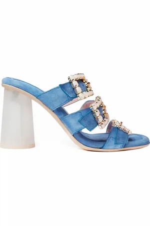 RAS Schoenen, Dames, Blauw, 35 EU, Suède, Blauwe Amalfi Sandalen