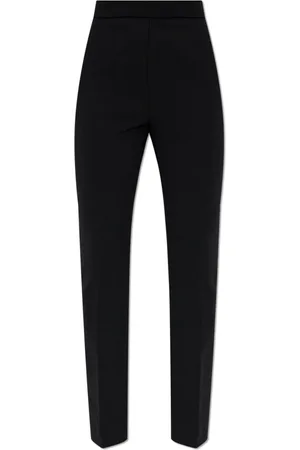 Sportmax Broeken, Dames, Zwart, M, Leer, Broek Teoria