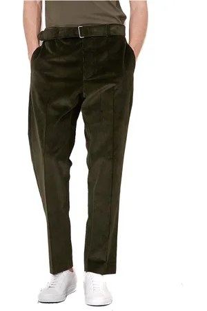 OFFICINE GENERALE Broeken, Heren, Groen, S, Groene Broek Gladde Voorkant Pasvorm
