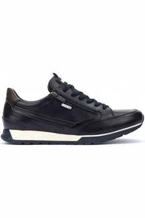 Pikolinos Schoenen, Heren, Blauw, 46 EU, Leer, Blauwe vetersneaker voor heren