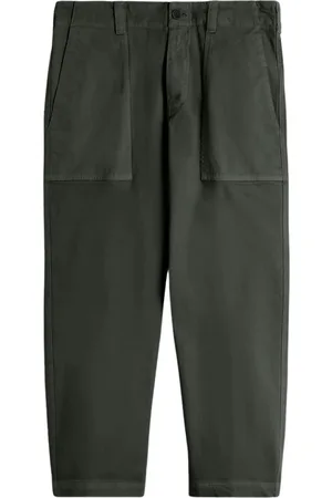 Aspesi Broeken, Dames, Groen, S, Cropped Gabardine Broek