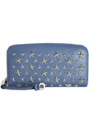 Jimmy Choo Pre-owned, Dames, Blauw, ONE Size, Tweedehands leren portemonnees