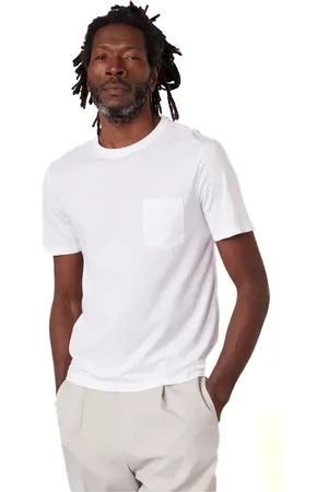 OFFICINE GENERALE Tops, Heren, Wit, S, Wit T-shirt met Zak