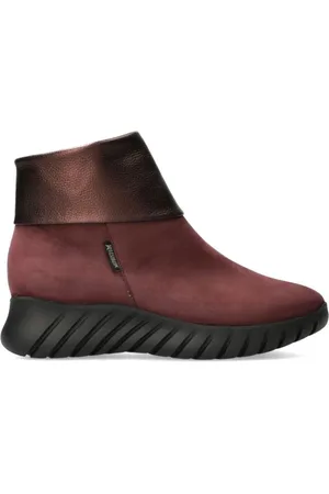 Mephisto Schoenen, Dames, Paars, 41 EU, Leer, Paarse enkellaarsjes voor vrouwen