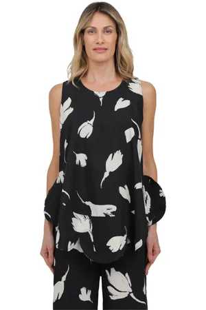 MEIMEIJ Tops, Dames, Zwart, M, Bloemenpatroon tanktop