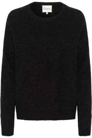 My Essential Wardrobe Truien, Dames, Zwart, L, Wol, Zwarte Gebreide Pullover Trui