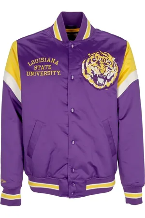 Mitchell & Ness Jassen, Heren, Paars, S, Polyester, LSU Tigers Bomberjack Paars