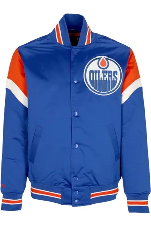 Mitchell & Ness Jassen, Heren, Blauw, S, Polyester, Edmonton Oilers Bomberjack NHL Team