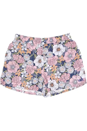 Vans Korte broeken, Dames, Veelkleurig, M, Leer, Retro Bloemenprint Hoge Taille Shorts