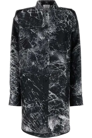Alexander McQueen Kleedjes, Dames, Veelkleurig, S, Zijden overhemdjurk met print
