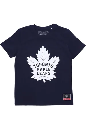 Mitchell & Ness Tops, Heren, Blauw, M, Katoen, Toronto Maple Leafs Logo Tee