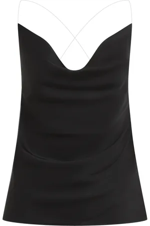 Y / PROJECT Tops, Dames, Zwart, S, Polyester, Zwarte onzichtbare band slip top