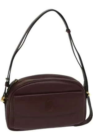 Cartier Pre-owned, Dames, Rood, ONE Size, Leer, Tweedehands leren schoudertassen