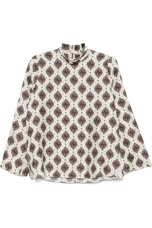 ALBERTO BIANI Blouses & Shirts, Dames, Wit, M, Satijn, Bloemenprint Zijden Trui