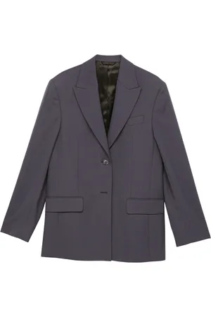 Acne Studios Jassen, Dames, Blauw, M, Wol, Signature Single-Breasted Jas