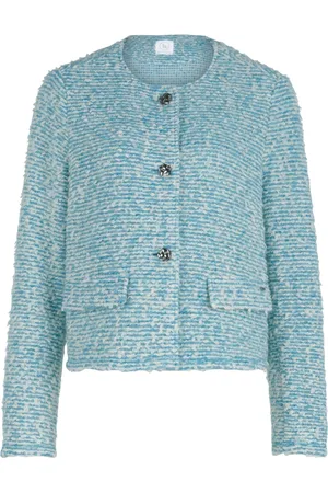 Betty & Co Jassen, Dames, Blauw, M, Knuffelbare jas met knopen