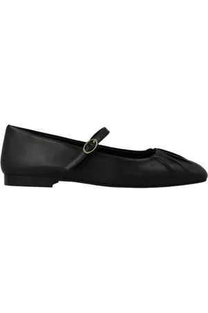 Lodi Schoenen, Dames, Zwart, 36 EU, Leer, Zwarte leren jurkflats