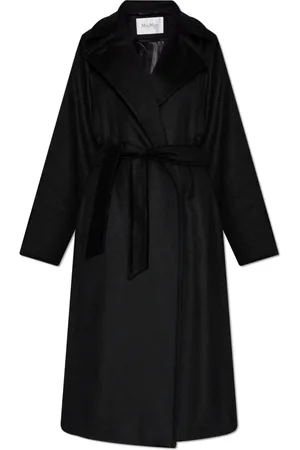 Max Mara Mantels, Dames, Zwart, L, Wol, Jas Manuela