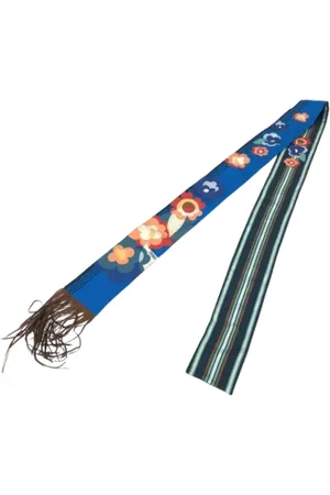 Fendi Pre-owned, Dames, Blauw, ONE Size, Pre-owned Silk scarves