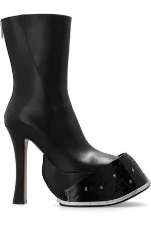 Alexander McQueen Schoenen, Dames, Zwart, 39 EU, Leer, Plateaulaarzen