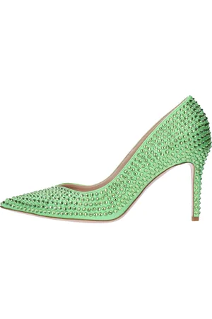 GEDEBE Schoenen, Dames, Groen, 38 EU, Satijn, Met hak Groen