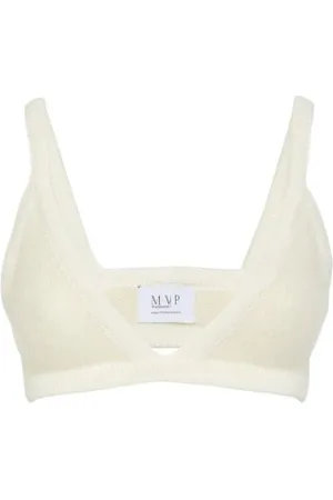 MVP Wardrobe Tops, Dames, Wit, XS, Wol, Ginger Knit-Bra