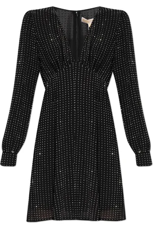 Michael Kors Kleedjes, Dames, Zwart, M, Pailletten, Jurk met glinsterende pailletten