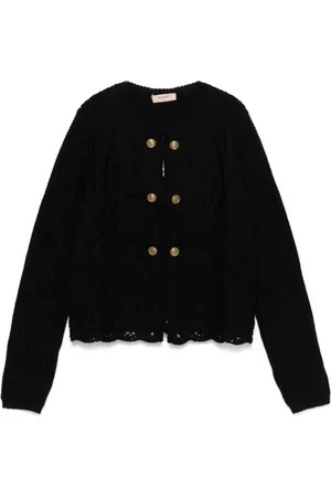 Twin-Set Truien, Dames, Zwart, M, Wol, Zwarte Jassen voor Vrouwen