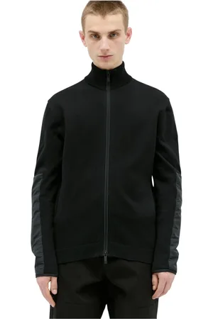 Moncler Jassen, Heren, Zwart, S, Katoen, Tech Panel Zip-Up Sweatshirt