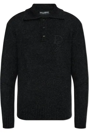 Dolce & Gabbana Tops, Heren, Grijs, S, Wol, Polo sweater
