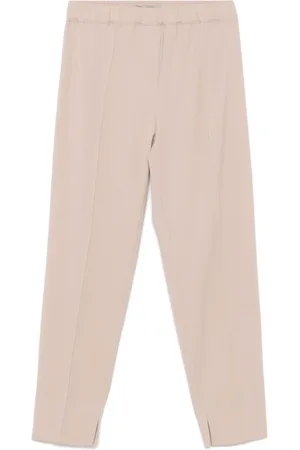 D.EXTERIOR Broeken, Dames, Bruin, M, Wol, Bruine wollen blend broek met elastische tailleband