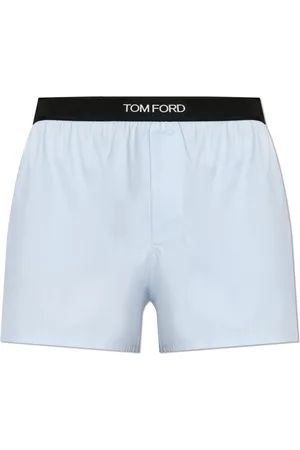 Tom Ford Ondergoed, Heren, Blauw, XL, Katoen, Boxershorts met logo