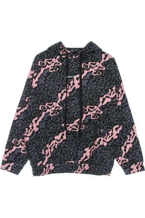 Vision Of Super Sweatshirts & Hoodies, Heren, Veelkleurig, S, Katoen, Leopard Hoodie Pink/Grey Lichtgewicht Sweatshirt