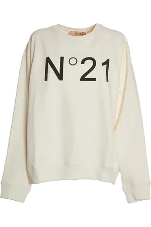 Nº21 Sweatshirts & Hoodies, Dames, , L, Elegante Crewneck Sweatshirt in Melk
