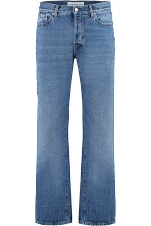 DEPARTMENT FIVE Jeans, Heren, Blauw, W30, Katoen, Straight-leg jeans met contraststiksels