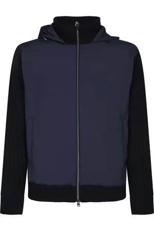 HERNO Jassen, Heren, Blauw, L, Wol, Blauwe Trui Aw 24
