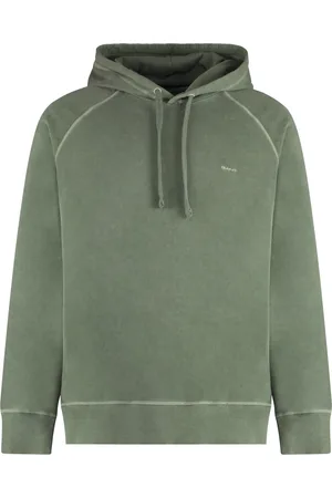 GANT Sweatshirts & Hoodies, Heren, Groen, M, Katoen, Geribbelde Katoenen Hoodie