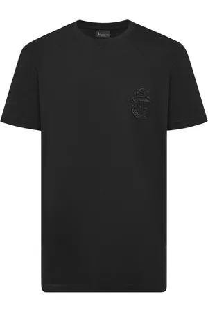 BILLIONAIRE Tops, Heren, Zwart, L, Katoen, Casual Katoenen T-shirt in Blauw
