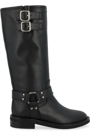Via Roma Schoenen, Dames, Zwart, 39 EU, Midden Biker Gespen in Zwart