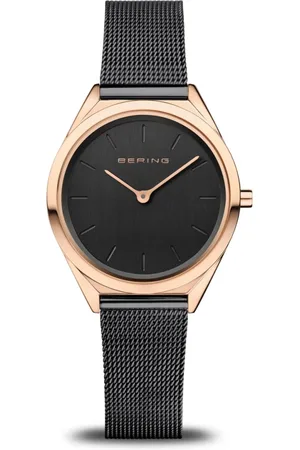 Bering Accessoires, unisex, Zwart, ONE Size, Unisex Horloge Ultra Slim 31 mm saffierglas Slim Design Armband Milanese 17031-166