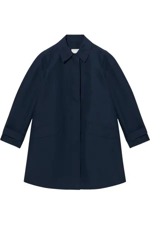 Brooks Brothers Jassen, Dames, Blauw, M, Polyester, Retro-geïnspireerde Twill Regenjas