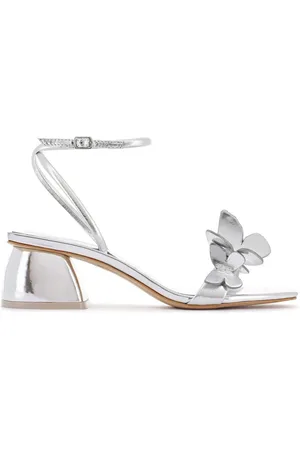 SOPHIA WEBSTER Schoenen, Dames, Grijs, 38 EU, Zilveren Sandalen voor Vrouwen